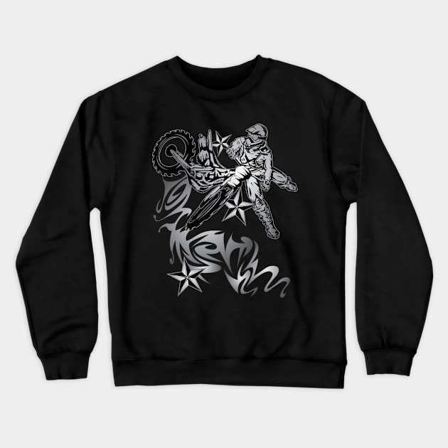 FLAMED DIRTBIKER Crewneck Sweatshirt by OffRoadStyles